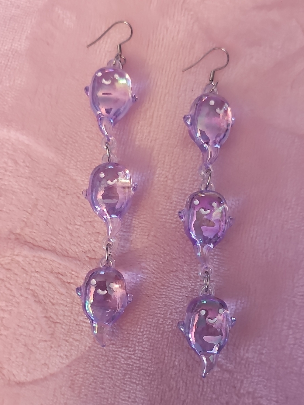 Hot Topic Iridescent Purple Ghost Dangle Earrings - Women Jewelry